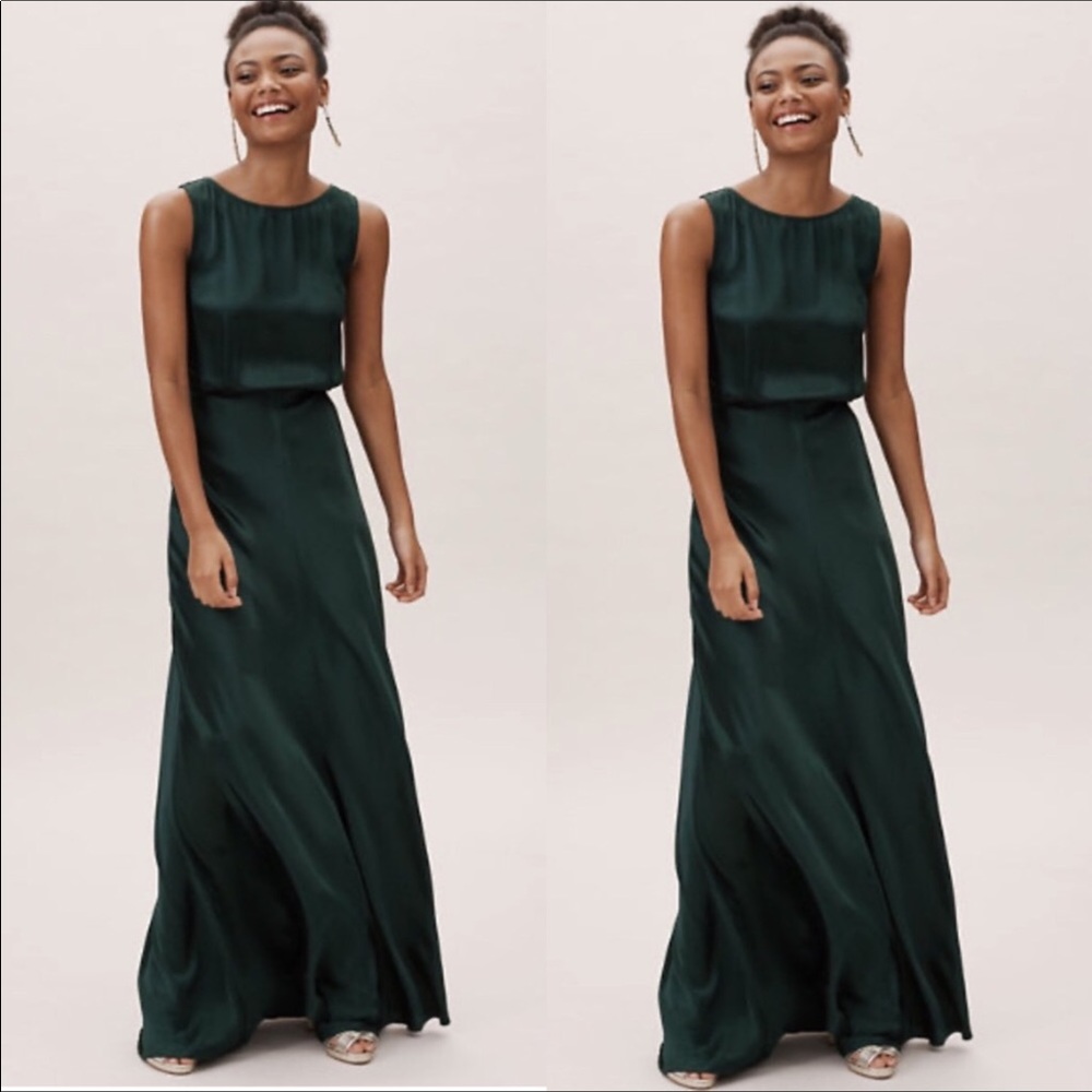 BHLDN Ghost London Alexia Dress in DARK EMERALD